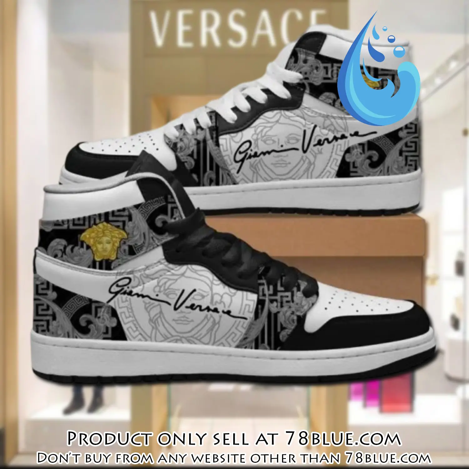 Gianni versace black high air jordan sneakers shoes hot gifts unisex 27b 78b5120426